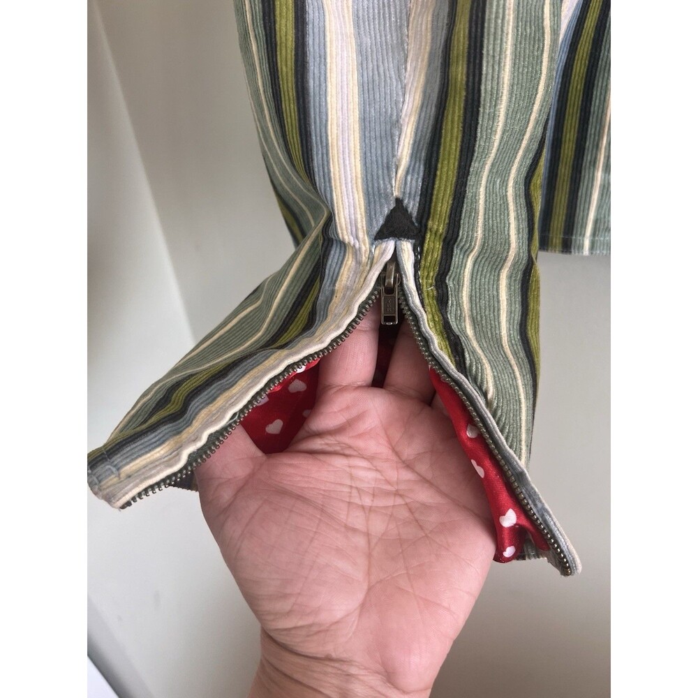 Fossil Women Size M Multicolor Striped Heart Red Lined Blazer Jacket Rare - Picture 5 of 12